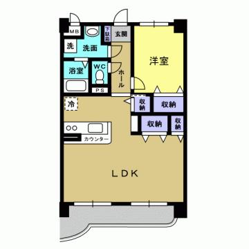 Y&Mアーバンライフ(1LDK/5階)の間取り写真