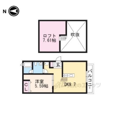 ピア・プリマ貴船館(1LDK/2階)の間取り写真