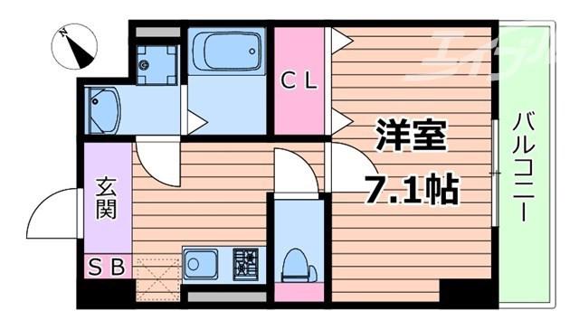 サニーレジデンス吉野II(1K/3階)の間取り写真