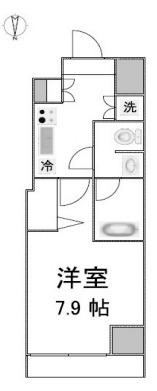 ジェノヴィア新宿御苑グリーンヴェール(1K/13階)の間取り写真