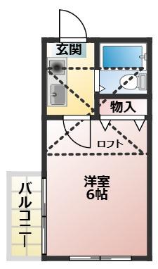 リエス稲田堤(1K/1階)の間取り写真