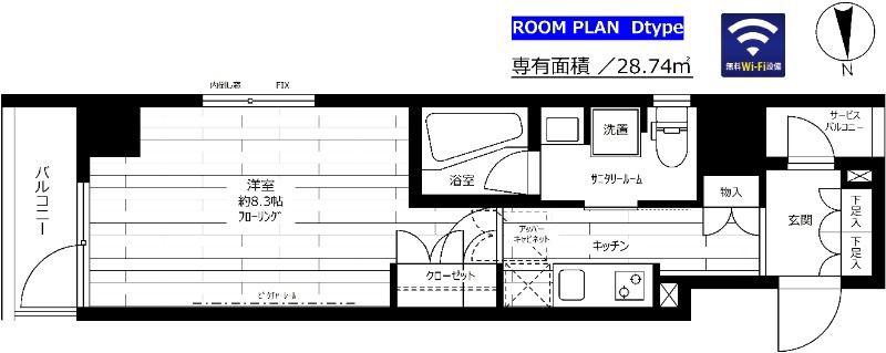 ステージグランデ亀戸アジールコート(1K/4階)の間取り写真