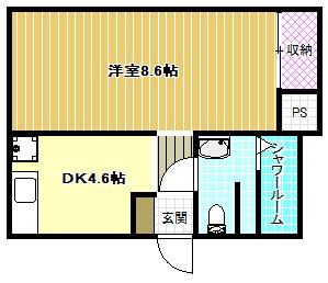 オレンジマンション(1DK/2階)の間取り写真