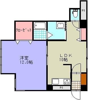 ギボーシプラザ(1LDK/3階)の間取り写真