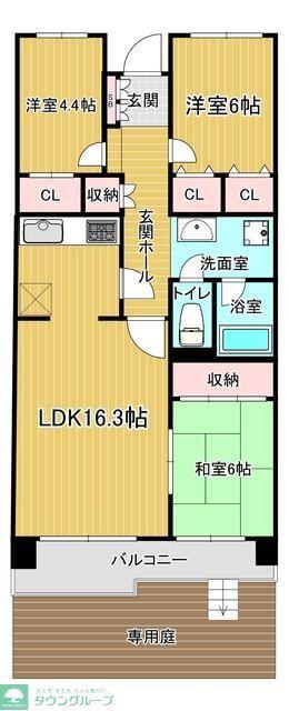 越谷ファミリータウン(3LDK/1階)の間取り写真
