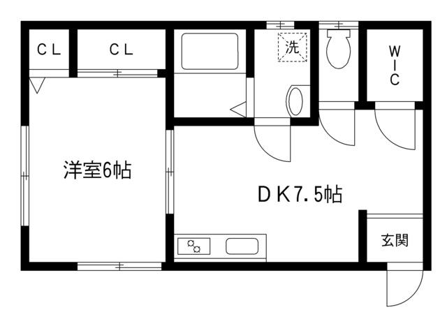 みそらハイツ(1DK/1階)の間取り写真