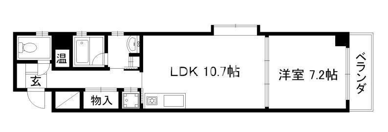アヴィ四条(1LDK/2階)の間取り写真