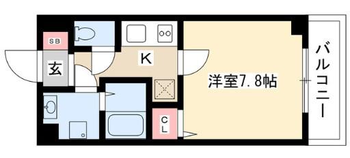 アトネス1604(1K/5階)の間取り写真