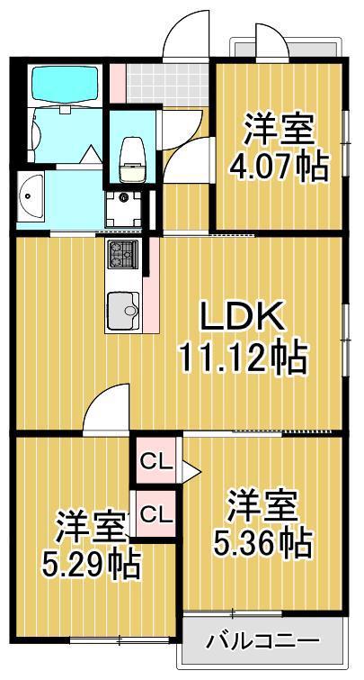 クレディ高砂レジデンス(3LDK/1階)の間取り写真