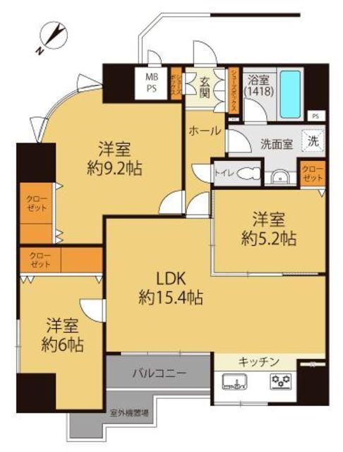 クレアフォーシーズンズ(3LDK/3階)の間取り写真