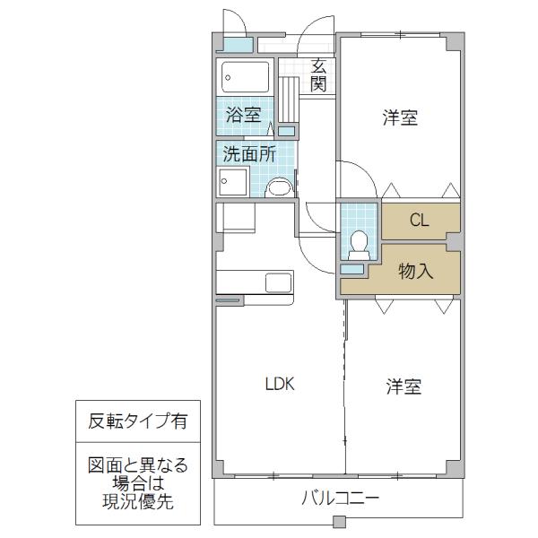 ペアガーデン・フラント(2LDK/2階)の間取り写真