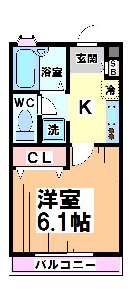 スカイキープ明大前(1K/1階)の間取り写真