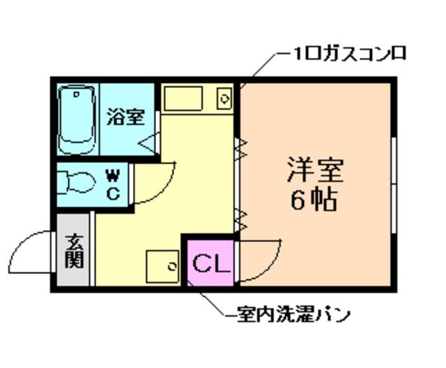 コーポラス槌屋(1K/2階)の間取り写真
