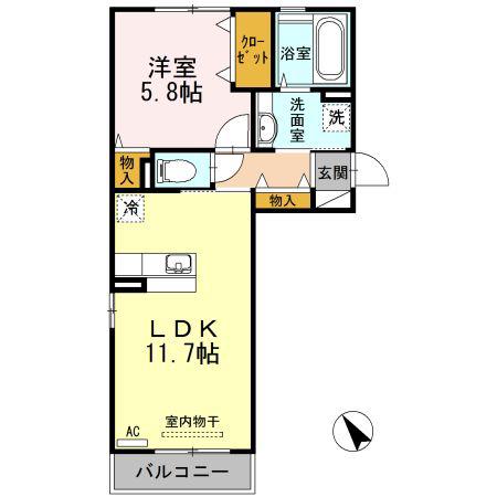 エスポワール・K(1LDK/3階)の間取り写真
