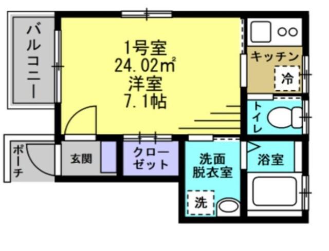 タウンハウス大森(1K/2階)の間取り写真