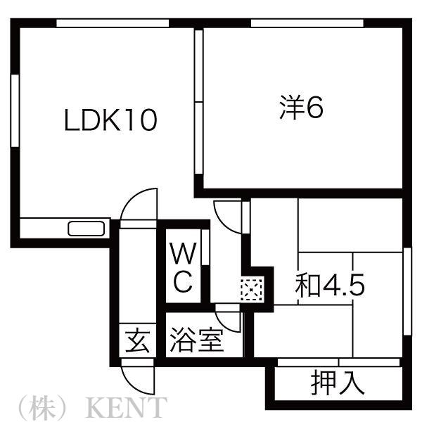 ホワイトレジデンス(2LDK/2階)の間取り写真