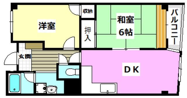 メゾン茨木西駅前(2LDK/9階)の間取り写真