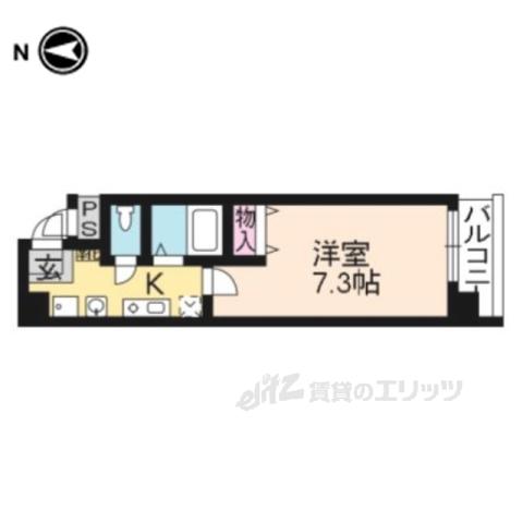 五条高倉VIVRE2(1K/4階)の間取り写真