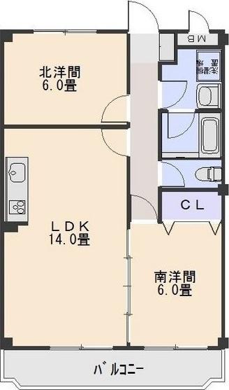 メゾンアメニティ(2LDK/2階)の間取り写真
