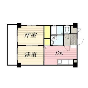 西一ビル(2DK/4階)の間取り写真