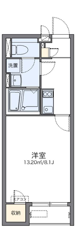 レオネクスト山手町(1K/2階)の間取り写真