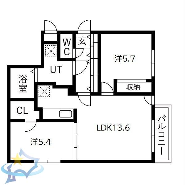 LA COLINA(2LDK/2階)の間取り写真