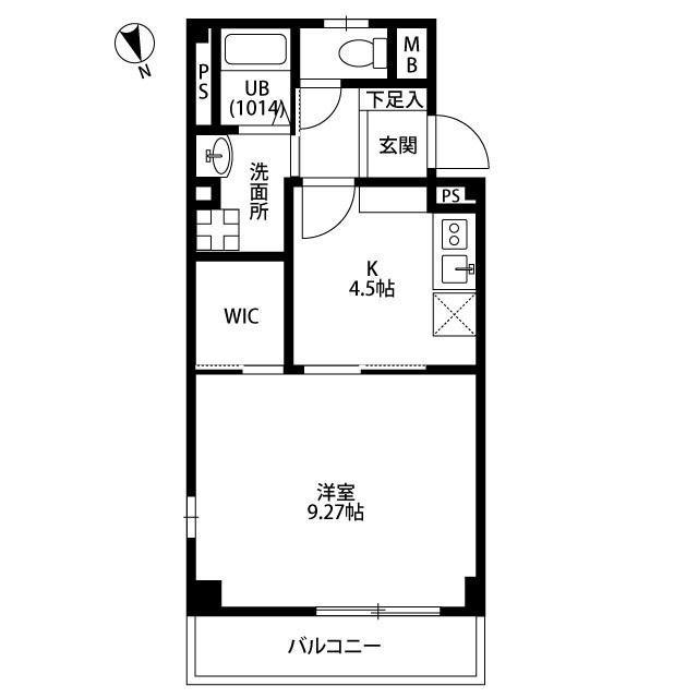 アンプルールフェール茂木(1DK/3階)の間取り写真