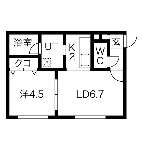 フェリスタ(1LDK/2階)の間取り写真