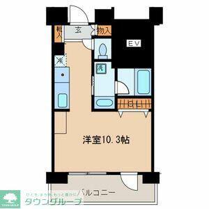 エフィーナ南麻布(ワンルーム/2階)の間取り写真