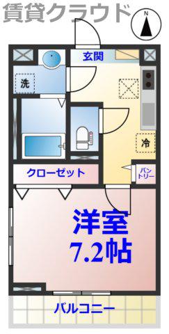 ココ アムール(1K/2階)の間取り写真