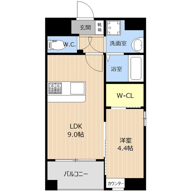 LIBTH西新(1LDK/8階)の間取り写真
