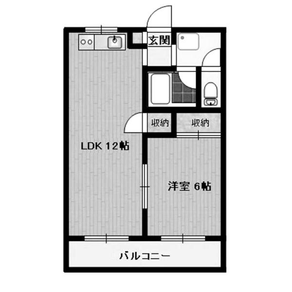 エディフィスみとみ(1LDK/2階)の間取り写真