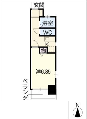 グレイス国府宮II(1K/4階)の間取り写真