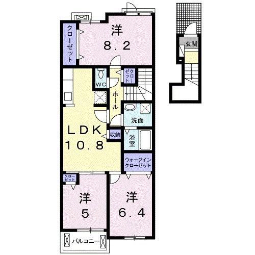 FELICITE I(3LDK/2階)の間取り写真