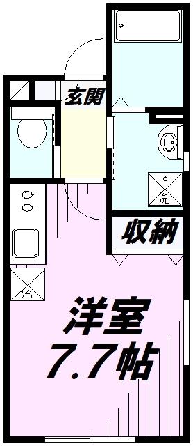 クレアージュ航空公園(ワンルーム/1階)の間取り写真