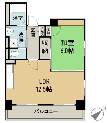 カオルハイム(1LDK/7階)の間取り写真