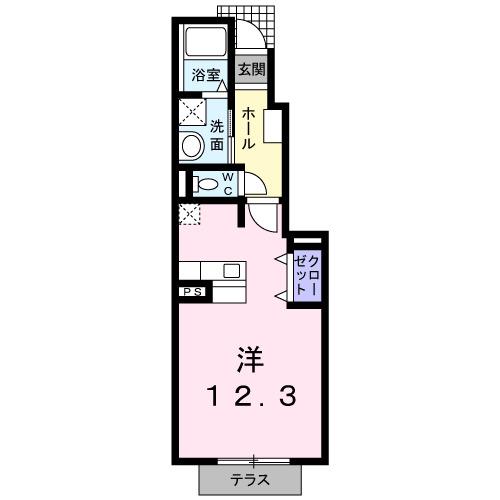 サニ-パレスII(ワンルーム/1階)の間取り写真