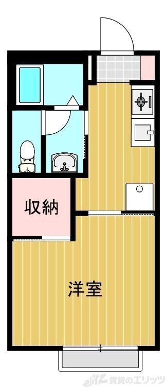 マンハイムII(1K/2階)の間取り写真