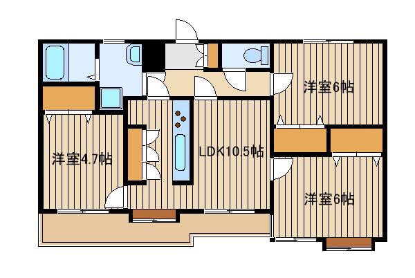 シャルマン(3LDK/2階)の間取り写真