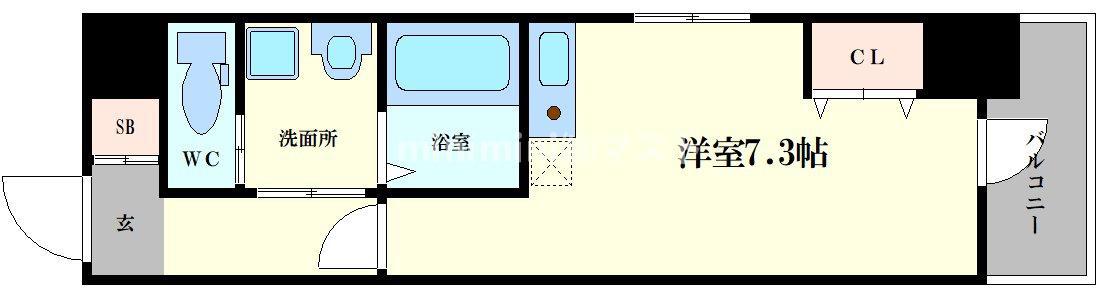 S-FORT弁天町(ワンルーム/4階)の間取り写真