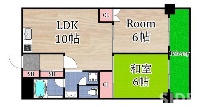 レクシア守口(2LDK/5階)の間取り写真
