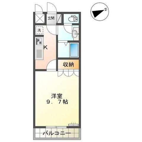 SUN FOREST(1K/2階)の間取り写真