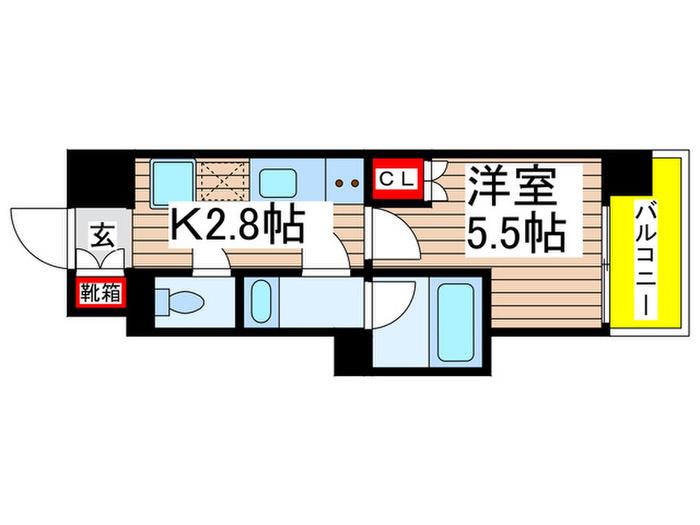 カーサアルマーレ(1K/2階)の間取り写真