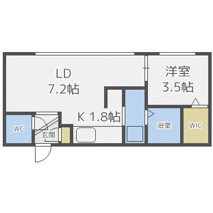 DIAGE PARK(1LDK/2階)の間取り写真