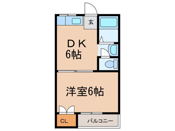 大阪住吉ビル(1DK/4階)の間取り写真