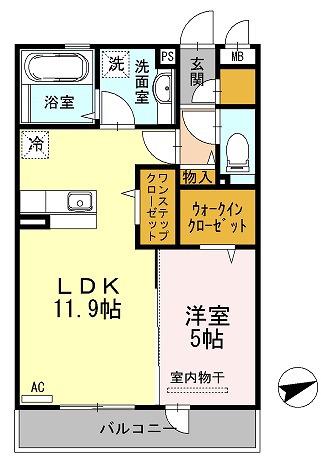 ロイヤルガーデン三国ヶ丘2番館(1LDK/3階)の間取り写真
