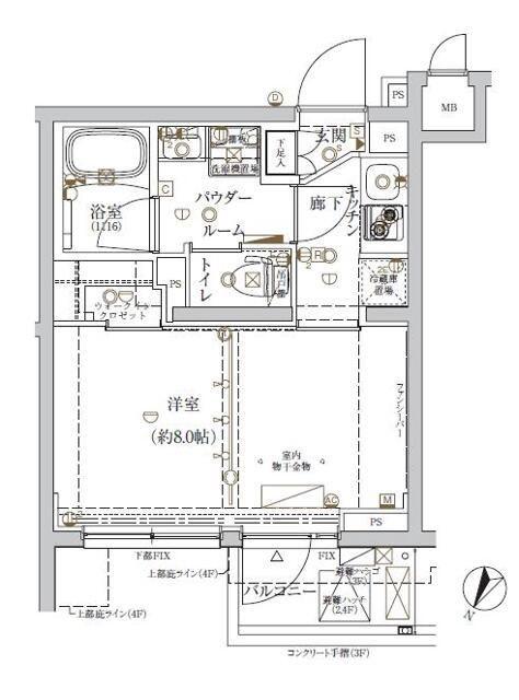 クレイシア新宿ノース(1K/3階)の間取り写真
