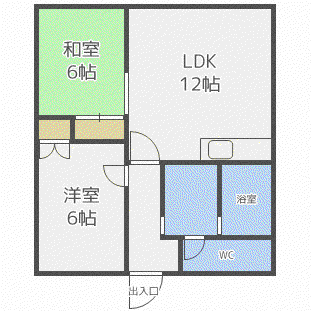 平岡鈴掛ハイツ(2LDK/2階)の間取り写真