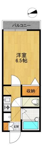 アンビシャス21(1K/1階)の間取り写真