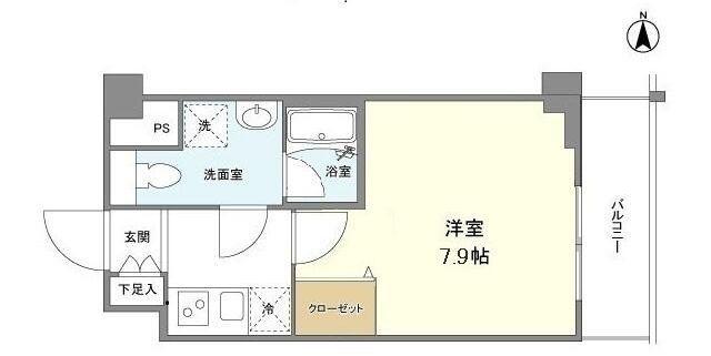 BPRレジデンス大鳥居(1K/4階)の間取り写真
